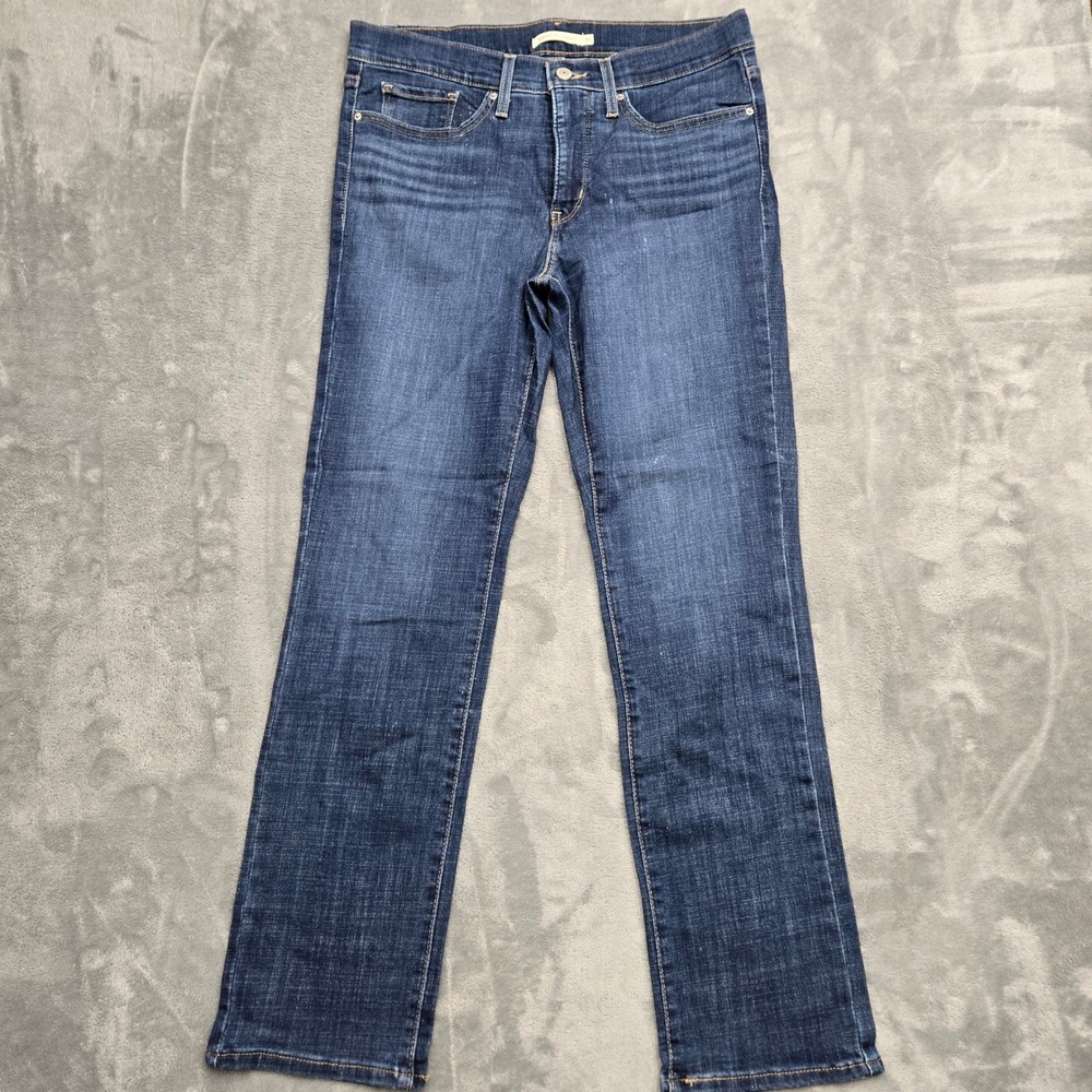 Levis 314 Shaping Straight Jeans Dark Wash Denim Womens Size 30 32x28